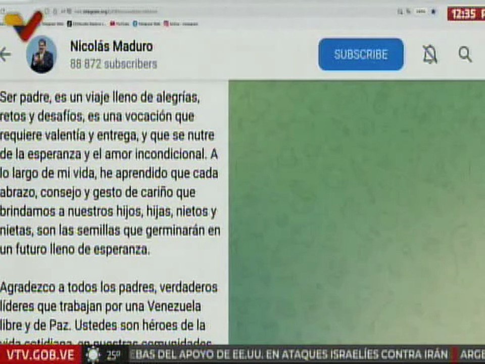 Pdte. Nicolás Maduro extiende sus felicitaciones a todos los padres en su día