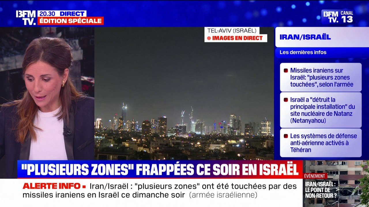 Conflit Israël-Iran: l'armée israélienne indique que "plusieurs zones" dans le pays ont été touchées par des missiles iraniens