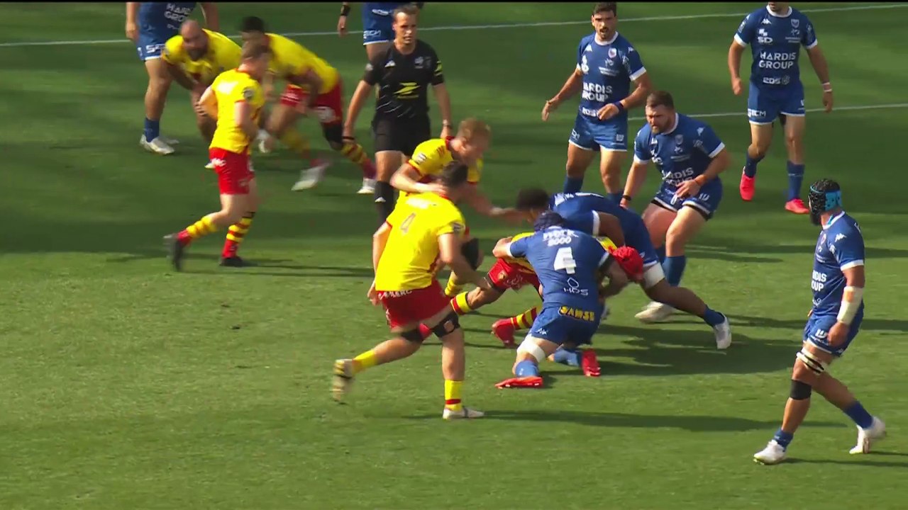 TOP 14 - Essai de Tavite VEREDAMU (USAP) - FC Grenoble Rugby - USA Perpignan