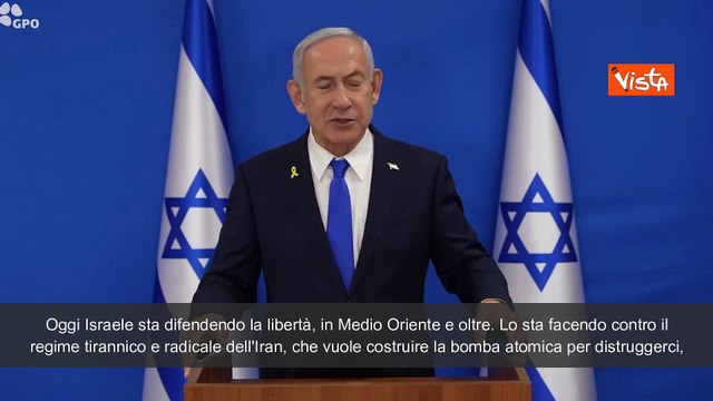 Netanyahu: Israele si batte per la libertà contro il regime dell'Iran