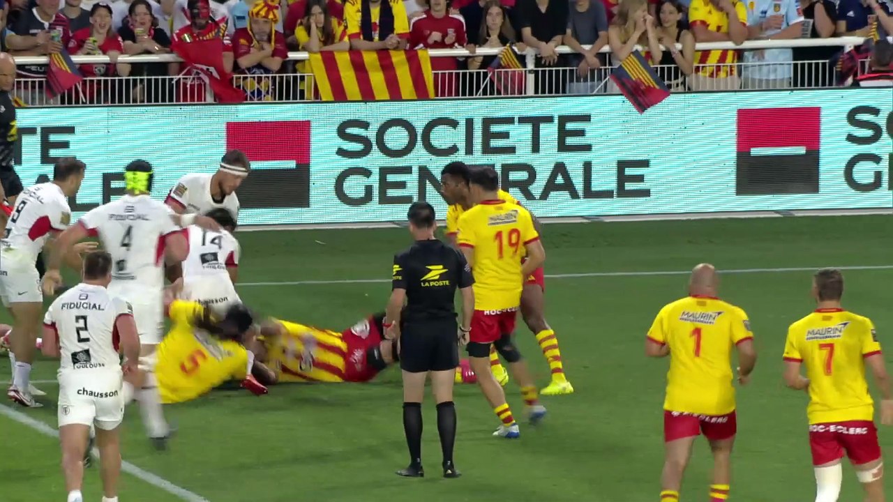 TOP 14 - Essai de Romain NTAMACK (ST) - USA Perpignan - Stade Toulousain