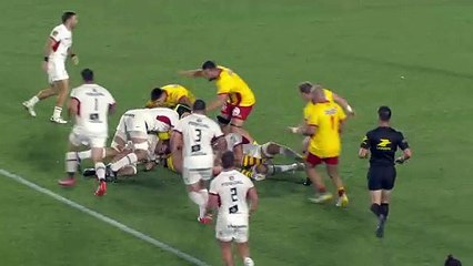 TOP 14 - Essai de Paul GRAOU (ST) - USA Perpignan - Stade Toulousain