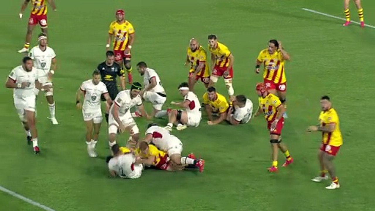 TOP 14 - Essai de Dimitri DELIBES (ST) - USA Perpignan - Stade Toulousain