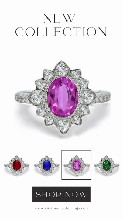 1207 custom made vintage inspired sapphire and diamond floral halo engagement rings