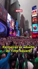 La torcida del Palmeiras se adueñó de Time Square previo al partido ante el Porto en el Mundial de Clubes.