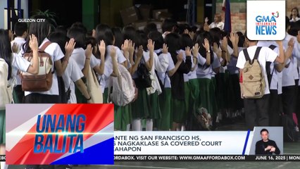 Nasa 640 estudyante ng San Francisco HS, pansamantalang nagkaklase sa covered court dahil sa sunog kahapon | Unang Balita