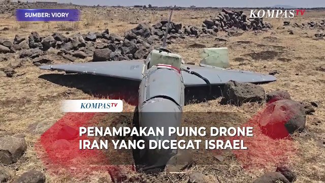 Penampakan Puing Drone Iran yang Dicegat Israel Jatuh di Suriah