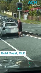 Gold Coast road rage explodes in wild roadside punch-up