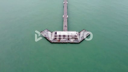 Birds eye view of Deal Pier from a 4K drone