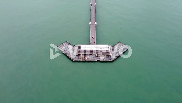 Birds eye view of Deal Pier from a 4K drone