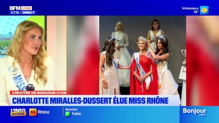 Charlotte Miralles-Dussert élue Miss Rhône 2025 se présente sur BFM Lyon