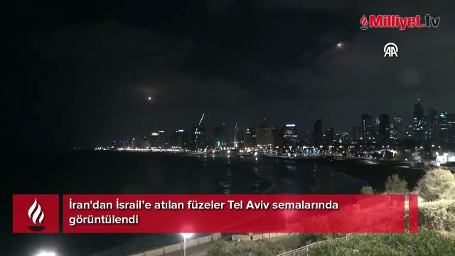 İran'dan İsrail’e atılan füzeler Tel Aviv semalarında görüntülendi