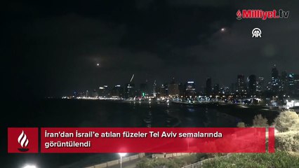 İran'dan İsrail’e atılan füzeler Tel Aviv semalarında görüntülendi