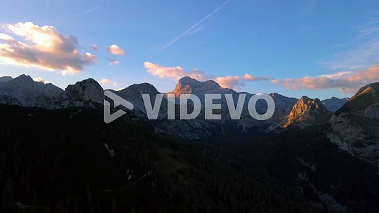 moving drone footage filmed up the Slovenian mountains