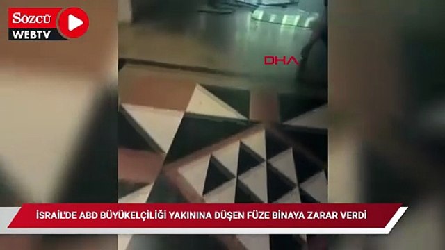 İsrail'de ABD Büyükelçiliği yakınlarına düşen füze binada hasara yol açtı