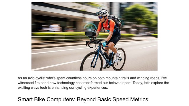 Cycling and Technology - How Tech is Changing the Way We Ride | Niall O'Riordan UBS