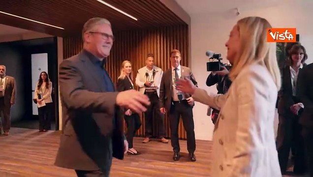 G7 in Canada, incontro bilaterale tra la premier Meloni e il Primo ministro del Regno Unito Starmer