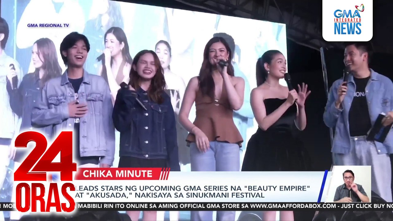 Leads stars ng upcoming GMA series na "Beauty Empire" at "Akusada," nakisaya sa Sinukmani Festival | 24 Oras