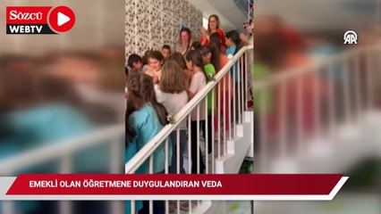 Emekli öğretmene duygulandıran veda