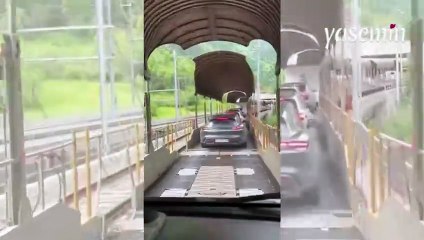 Arabalı tren yolculuğu böyle kaydedildi! Görenler manzaraya hayran kaldı