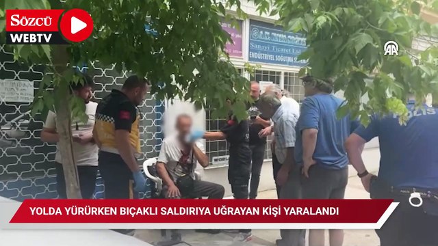 Yolda yürürken motosikletli şahsın bıçaklı saldırısına uğradı