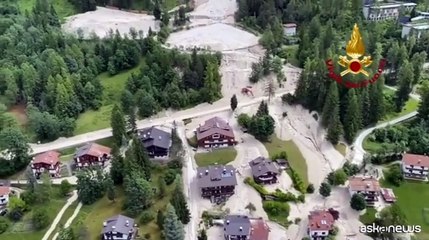 Maltempo, la frana a Borca di Cadore (Bl) vista dall'alto