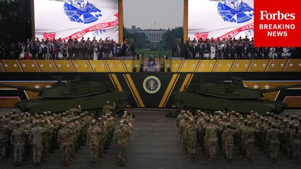 President Trump Presides Over Enlistment And Reenlistment Ceremony At U.S. Army Parade