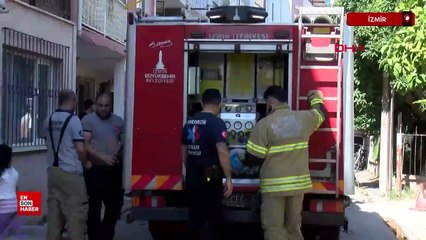 İzmir'de 3 katlı binada yangın paniği