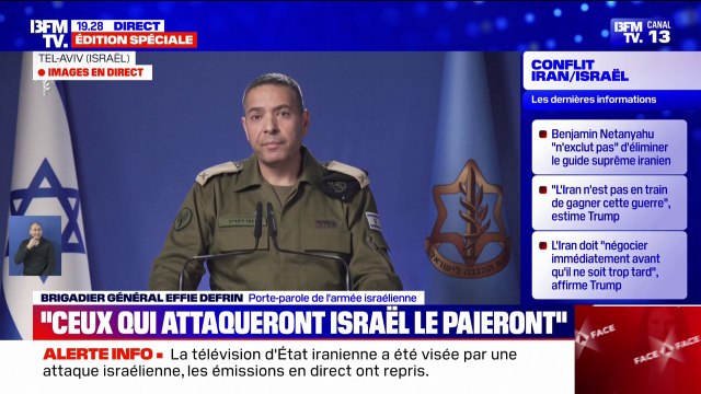 Conflit Iran-Israël: Cette nuit, il y aura encore probablement des attaques vers Israël , affirme le porte-parole de l’armée israélienne