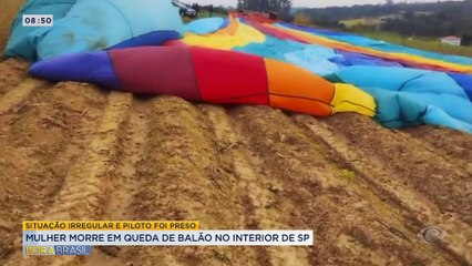 Mulher morre em queda de balão no interior de SP