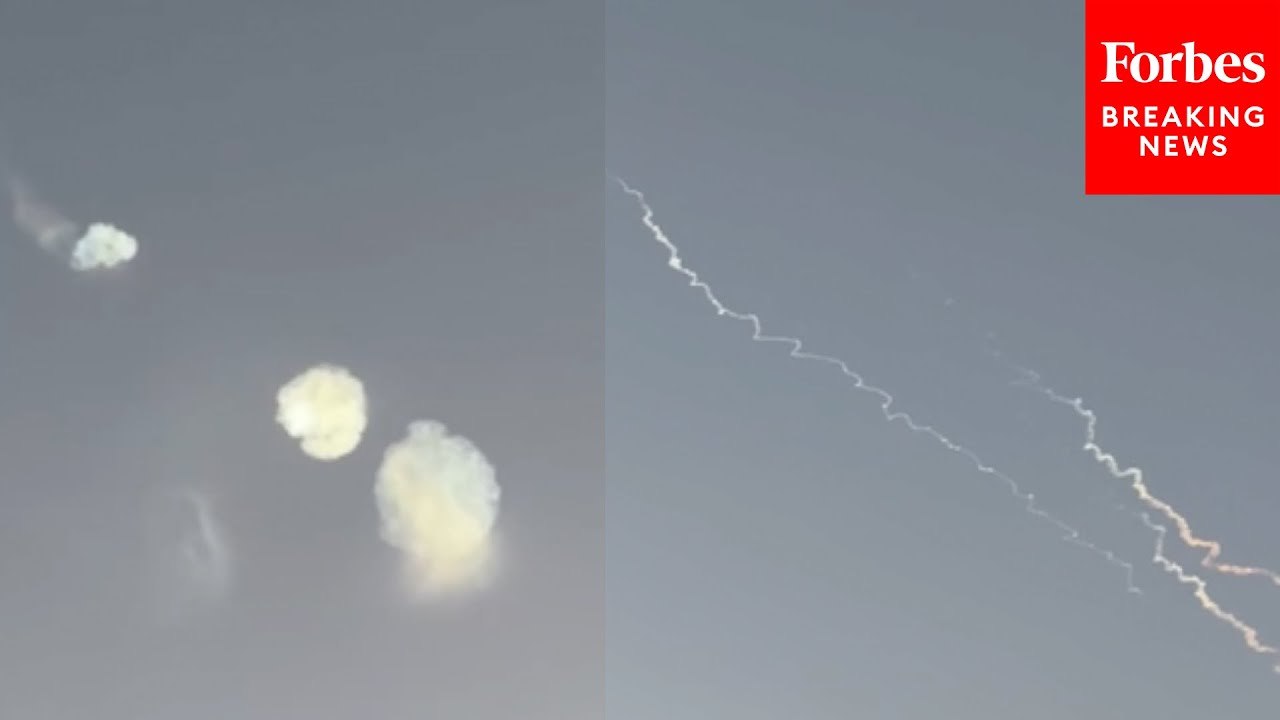 Iranian Missiles Fired At Israel Are Seen In The Sky Above Jerusalem