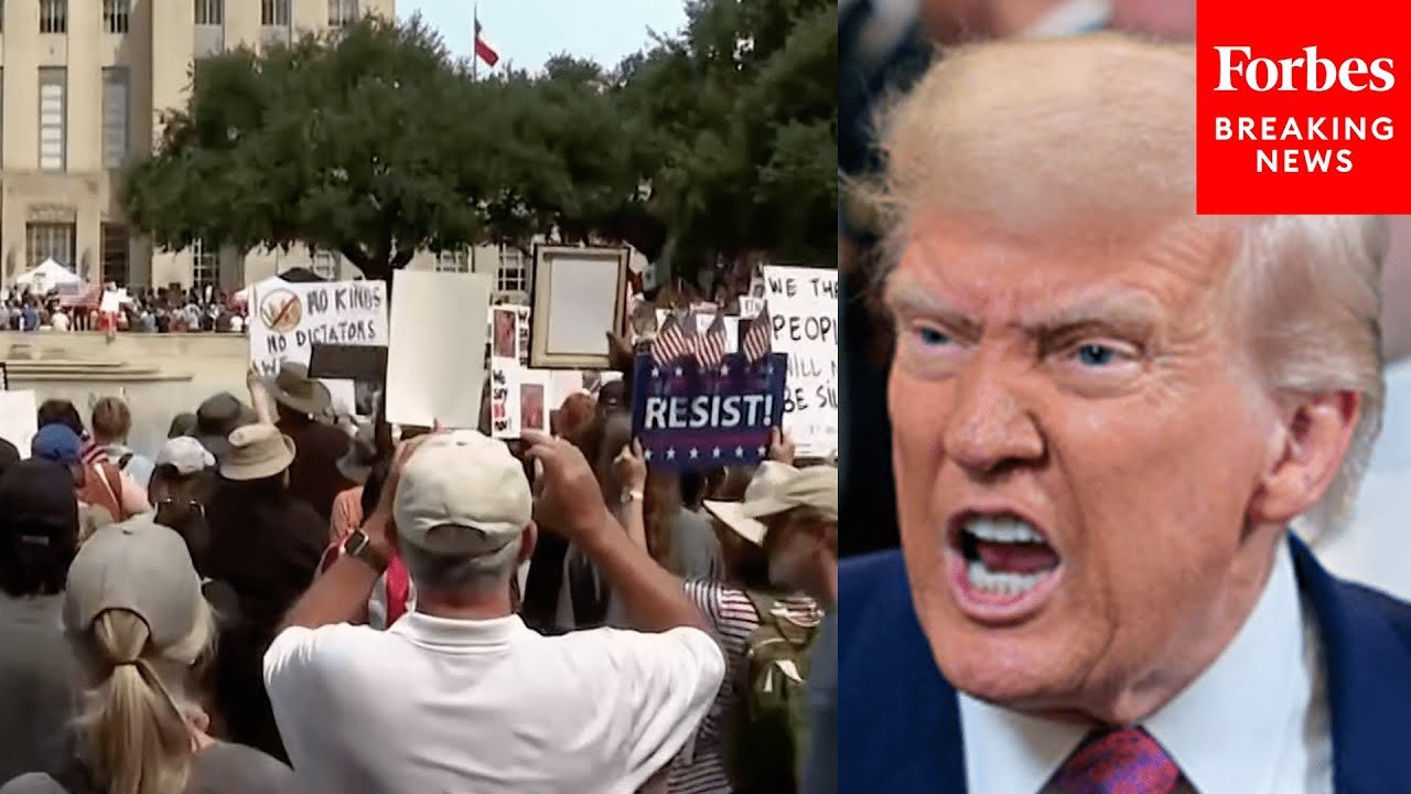 Anti-Trump Protesters Gather Outside The Houston City Hall For The ‘No Kings’ Rally