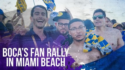 El banderazo de Boca Juniors a punta de dron en Miami Beach_reference