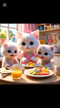 Mom cat feeding her babies