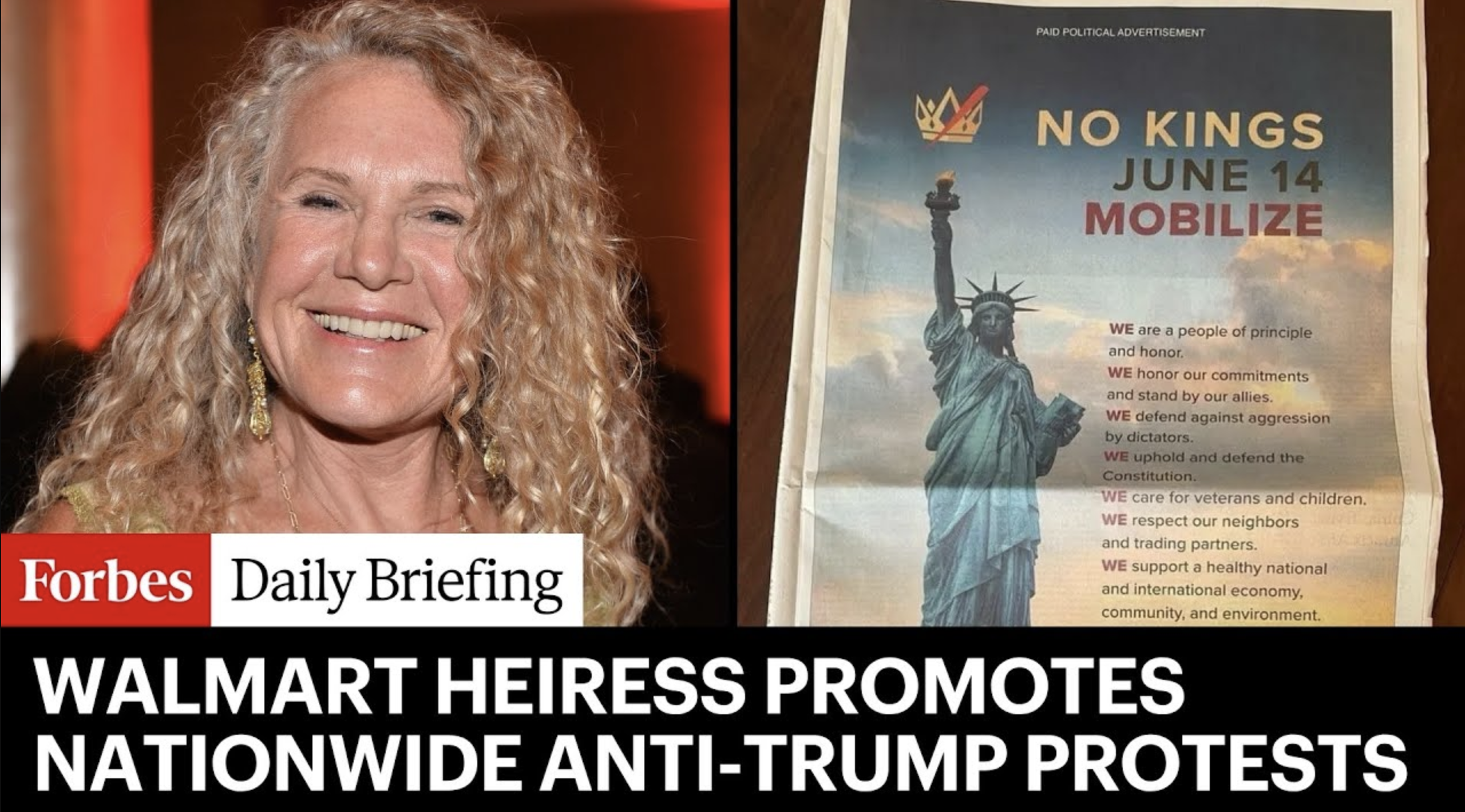Walmart Billionaire Champions Nationwide ‘No Kings’ Protests Against Trump