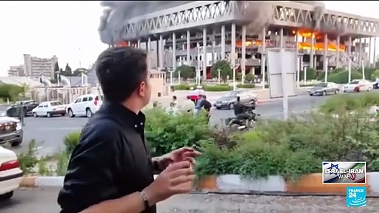 Israel strikes state-run Iranian TV during live broadcast after Iranian missiles kill 8 in Israel