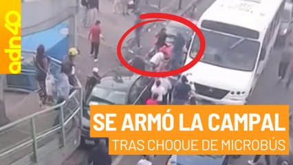 Se armó la campal en la carretera México - Cuernavaca tras choque de microbús