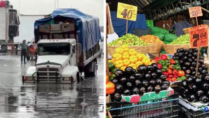 Central de Abastos CDMX bajo el agua tras fuertes lluvias que provocaron inundaciones