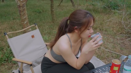 CAMPING in the forest camping in the rain cooking, nature sounds, relax, ASMR part 6