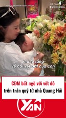 CĐM tranh luận về vết đỏ trên trán của quý tử nhà Quang Hải