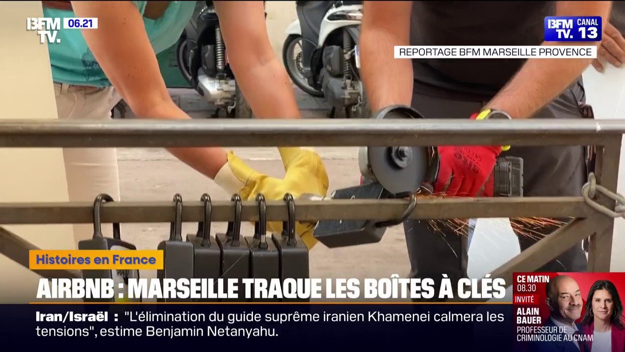 La mairie de Marseille traque les boîtes à clés illégales des logements Airbnb et décide de les enlever... à la disqueuse