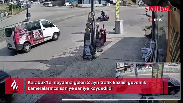 Aracın altında kalmaktan kıl payı kurtuldu! Motosiklet sürücüsü...