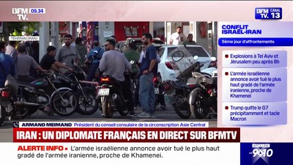 Israël-Iran: "On a l'impression que Téhéran est bombardée de manière continue", témoigne un diplomate français