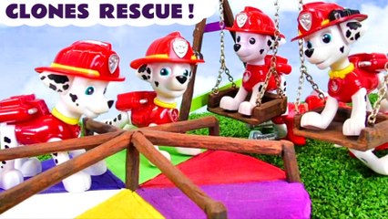 Paw Patrol Marshall clones rescued by Pups in the Playground Story