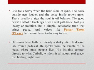 Can Catholic Teachings Be a Guideline to Restore Inner Unity