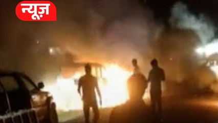 बस्ती में पुरानी रंजिश में ह‍िंसक हुए दो पक्ष, फूंकी गाड़‍ियां