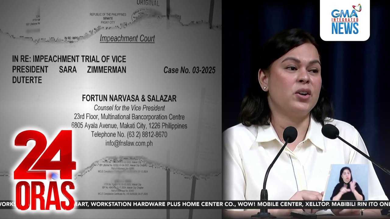 Ilan sa defense counsels ni VP Duterte, galing sa lawfirm ng isa sa Erap impeachment defense team | 24 Oras
