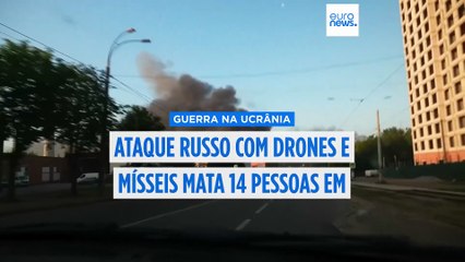 Pelo menos 14 mortos em ataque russo com drones e mísseis a Kiev