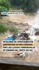 Una casa convertida en una 'cascada' por las inundaciones de Virginia del Oeste