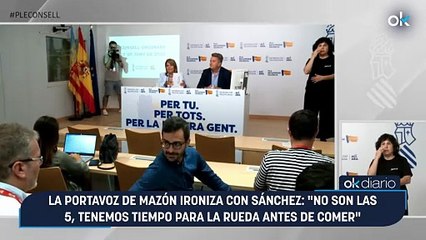 La portavoz de Mazón ironiza con Sánchez No son las 5, tenemos tiempo para la rueda antes de comer